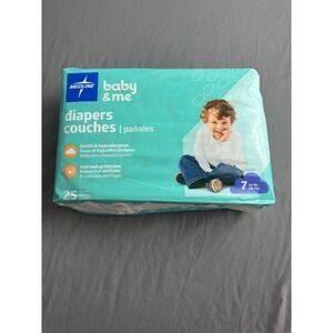 Medline baby & me diapers size 7, 25 count pack